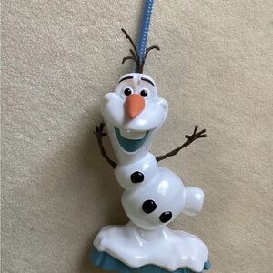 NEW Disney Parks Frozen Olaf Souvenir Refillable Plastic Drinks Cup + Straw 12"